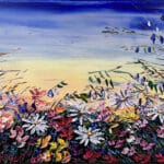 Maya Eventov Floral Fields A Bloom 24x36, original on canvas, acrylic palette-knife, floral