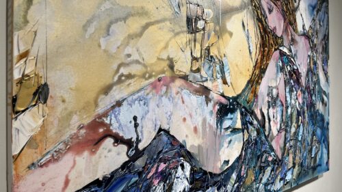 Abstract Nude – original acrylic on canvas by Maya Eventov, 30″ × 48″