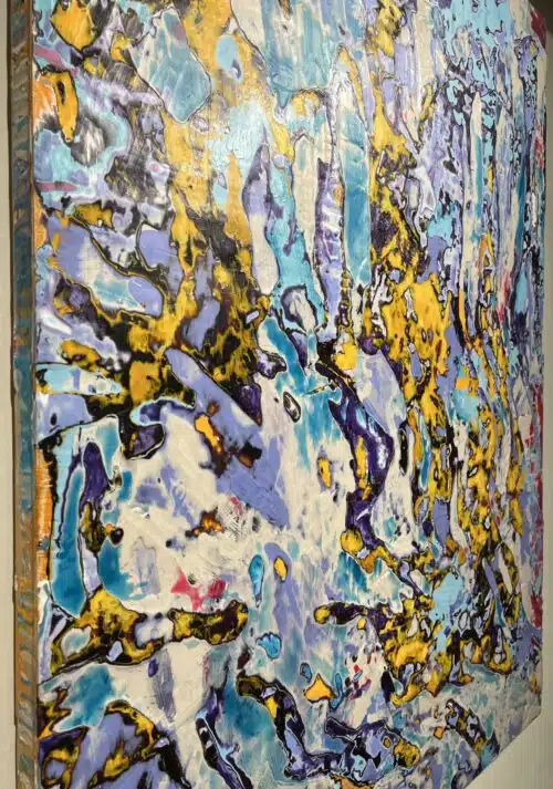 Crackalackin – original encaustic on panel by Greg Angus, 48″ × 36″