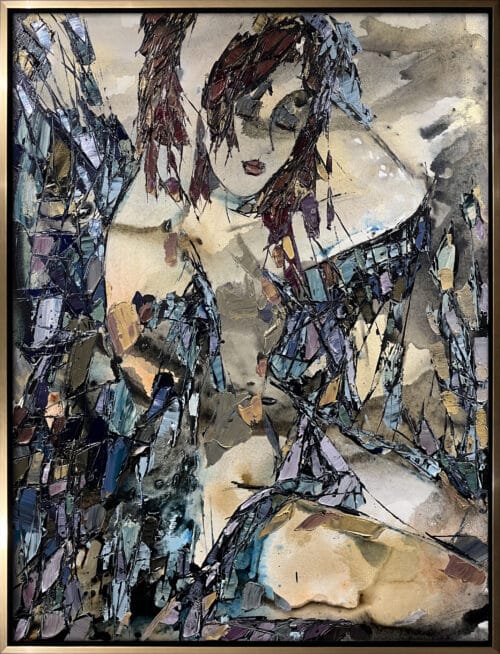 Maya Eventov Abstract Figure 4 40x30 Framed