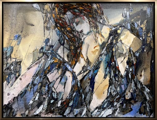 Maya Eventov Abstract Reclining Figure 2 30x40 Framed