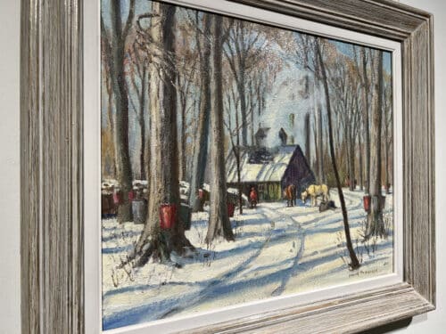 Frank Panabaker Maple Sugaring 16x20 Oil Board Framed D2