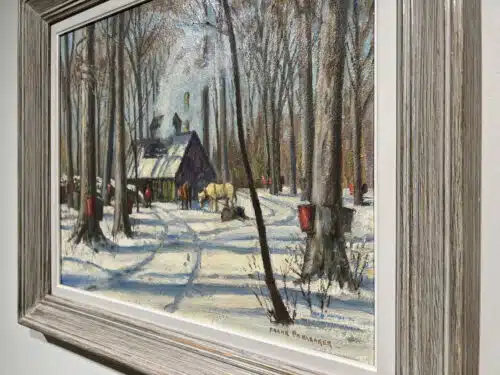 Frank Panabaker Maple Sugaring 16x20 Oil Board Framed D3
