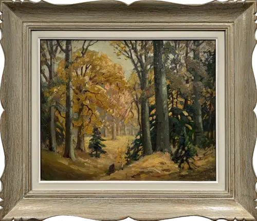 Frank Panabaker Untitled Autumn Scene 13x16 Framed 19x22