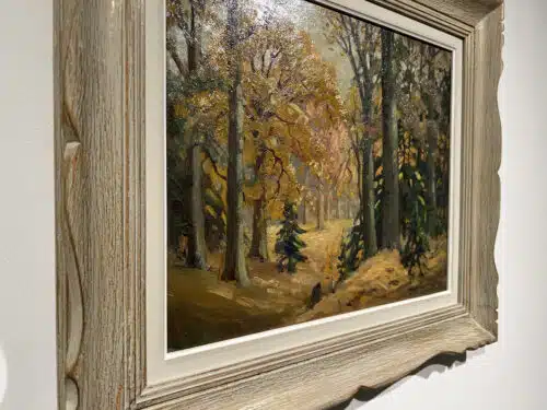 Frank Panabaker Untitled Autumn Scene 13x16 Oil on Board Framed D2