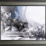 Being An Angel 3 18×24 Original – original oil on canvas by Anna Razumovskaya, 18″ × 24″ — framed view