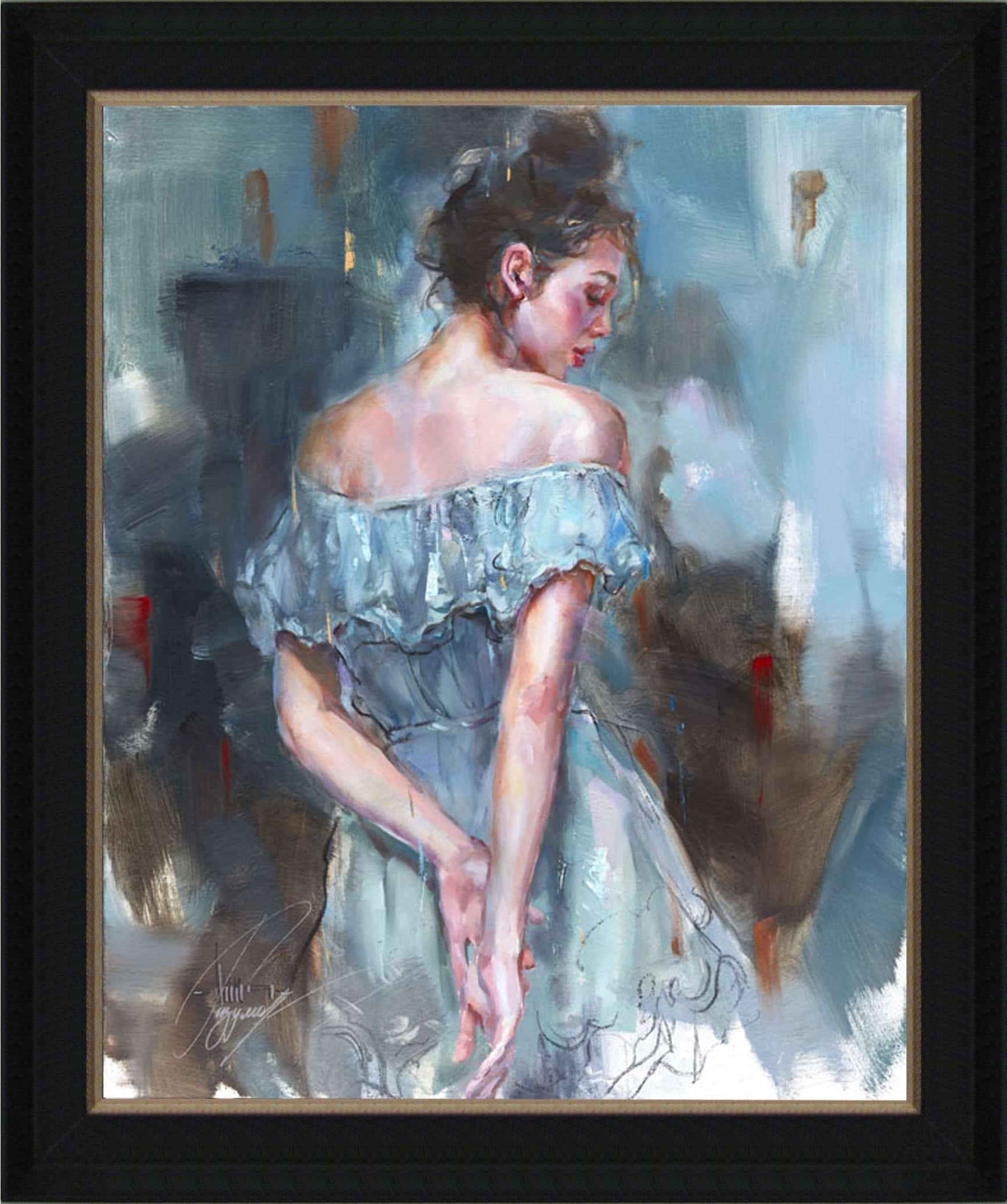 Anna Razumovskaya Blanket of Blue 30x24 Original - Creations Art Gallery