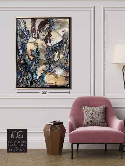 Abstract Figure 4 – original acrylic on canvas by Maya Eventov, 40″ × 30″