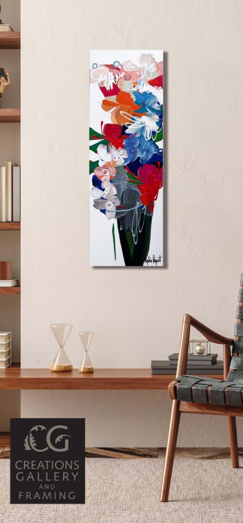 Somewhere In April – original acrylic on canvas by Sophie Paquet, 36″ × 12″