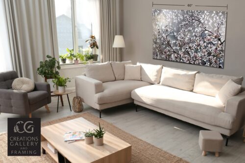 Maya Eventov Magnolia in Bloom Floral 40×60 room view 1