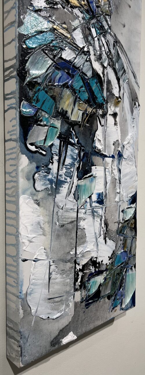 Abstract Ballerina Dancer 2R – original acrylic on canvas by Maya Eventov, 40″ × 12″