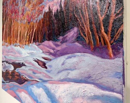 Chippewa River Dawn – original oil on canvas by Dominik Modlinski, 24″ × 36″