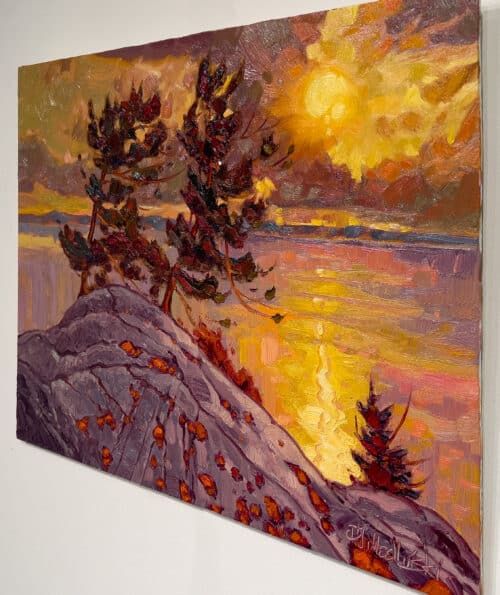 Dominik Modlinski Sunset Georgian Bay 16x20 Detail2