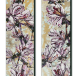 Maya Eventov Floral Spectrum Magnolia Pair acrylic on canvas, palette-knife impasto