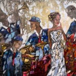 Maya Eventov Jazz Quintet 36x48 acrylic on canvas, palette-knife impasto