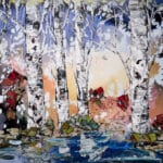 Maya Eventov Birch Spectrum Landscape 1 30×40 acrylic on canvas, palette-knife impasto