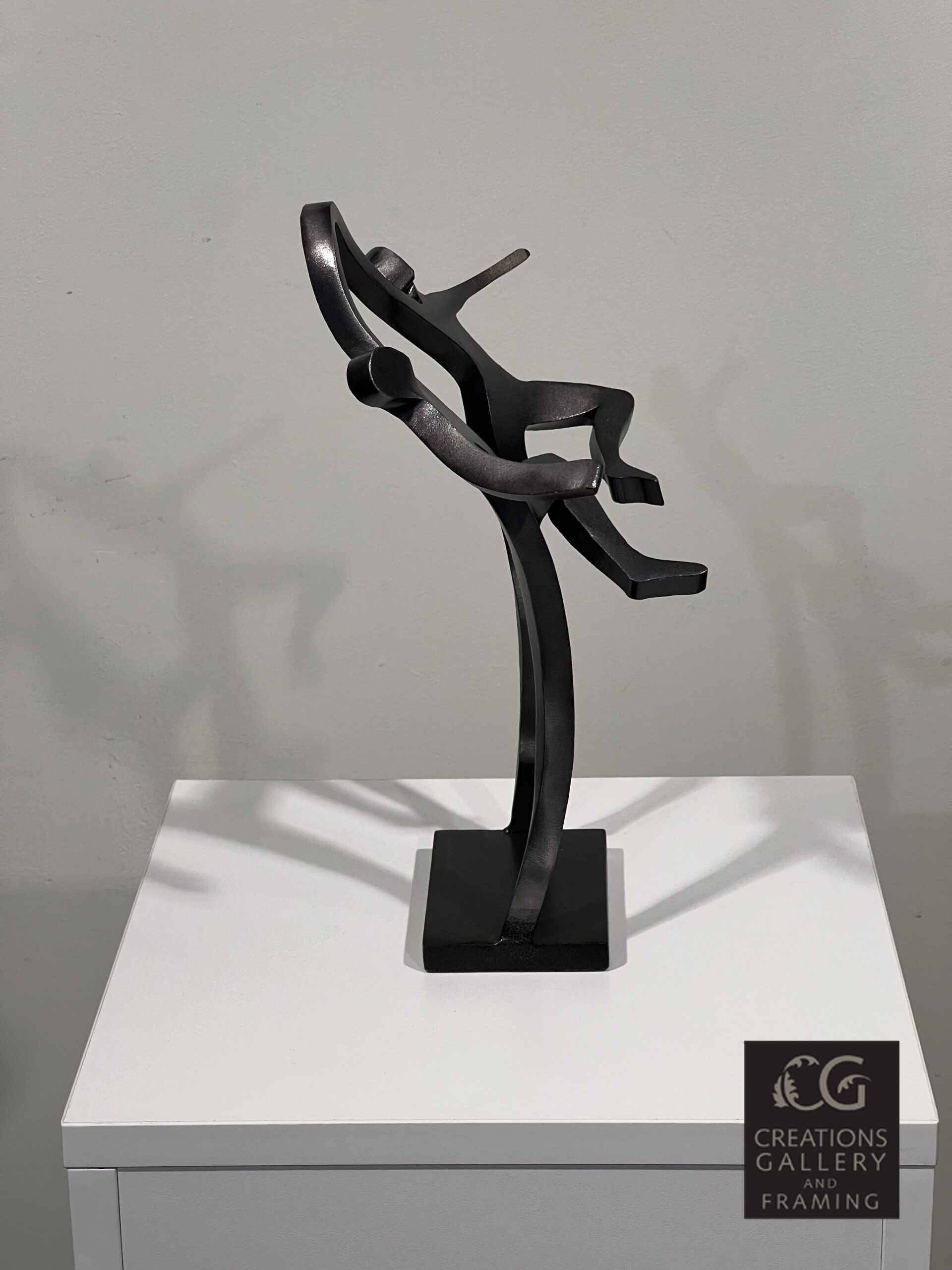 Joyous Dancers Steel 12 – original original artwork on metal (not a print) by Boris Kramer