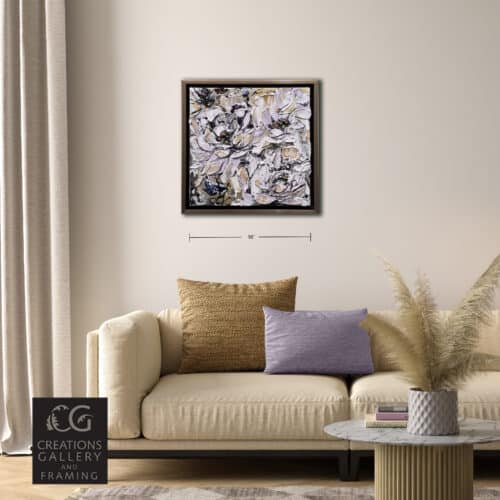 Maya Eventov Floral Abstract White I 16×16 Room View 7510