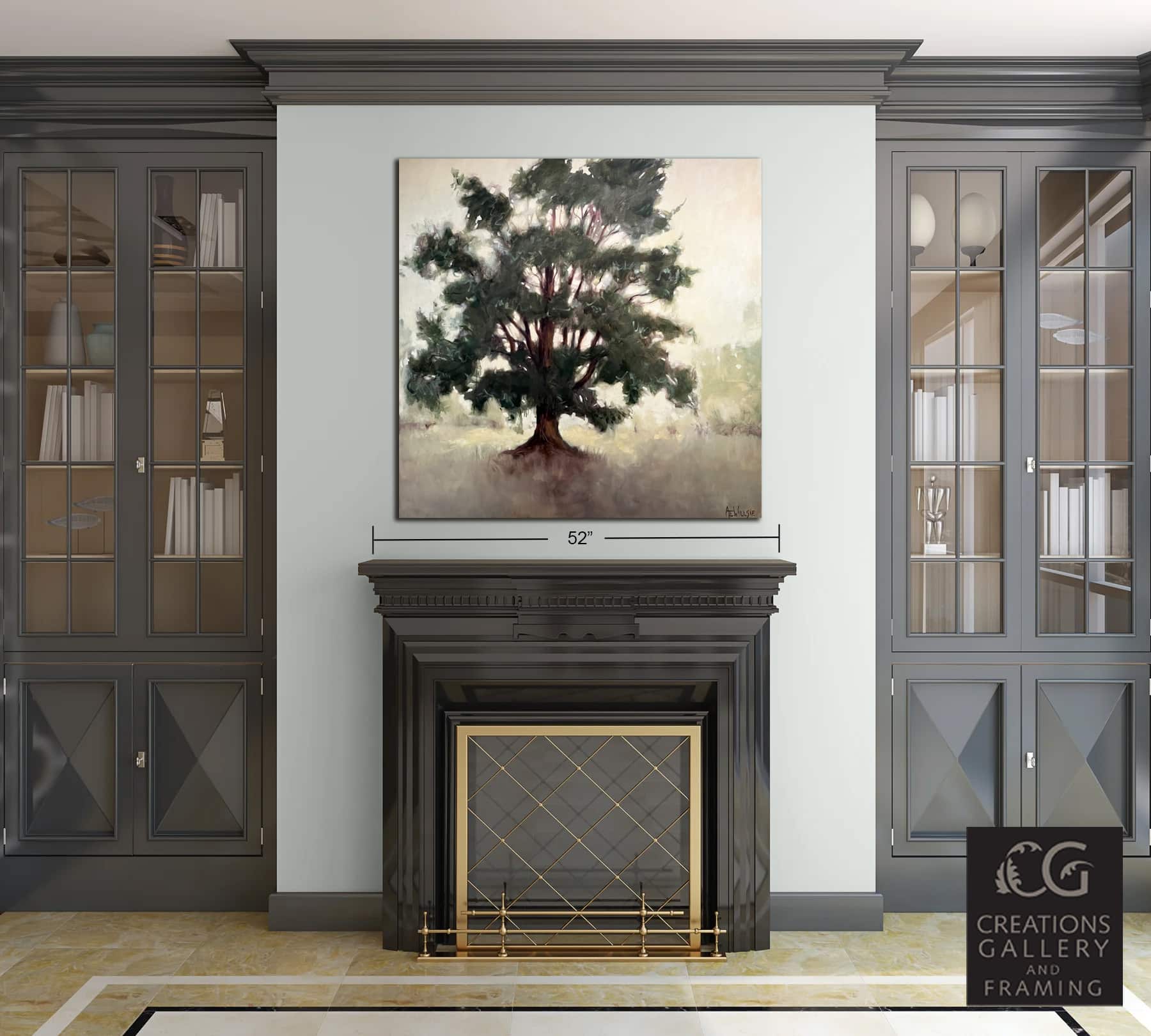 Changing Seasons III – original oil on canvas by Ann Willsie, 48″ × 48″ — shown in a room setting
