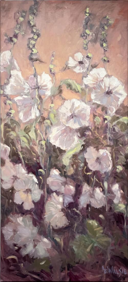 Ann Willsie Hollyhocks I 40x18