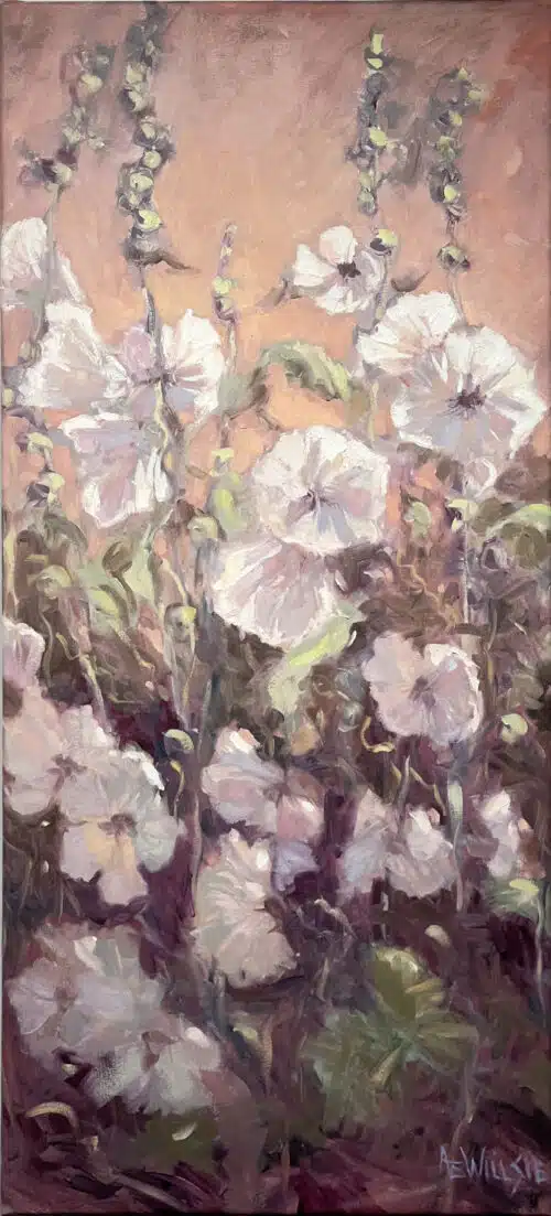 Ann Willsie Hollyhocks I 40x18
