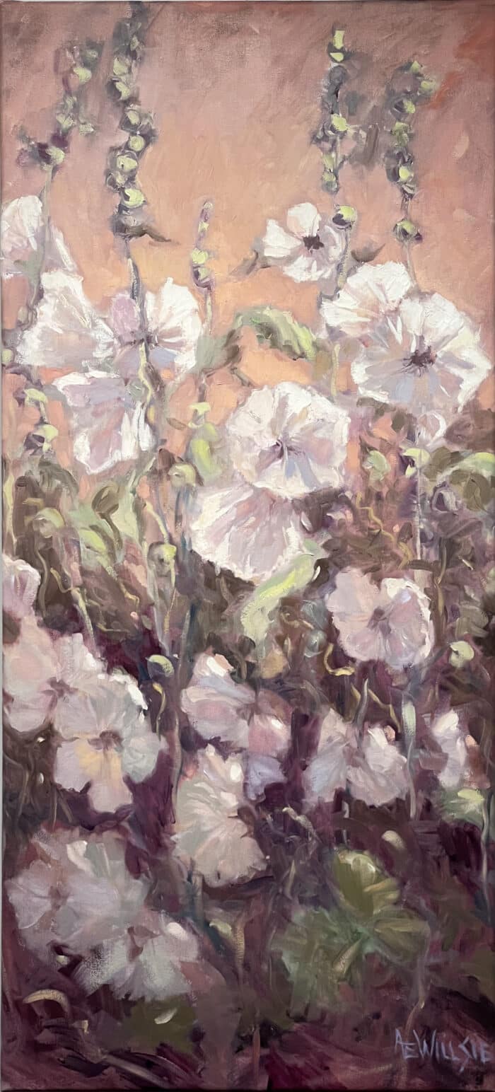 Ann Willsie Hollyhocks I 40x18