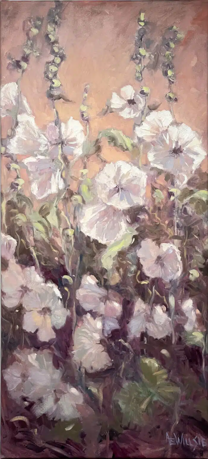 Ann Willsie Hollyhocks I 40x18