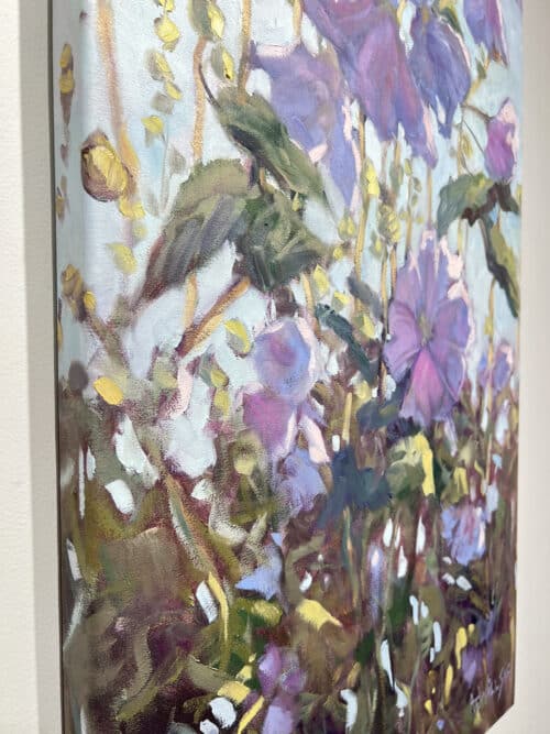 Ann Willsie Hollyhocks II 40x18 Detail 1