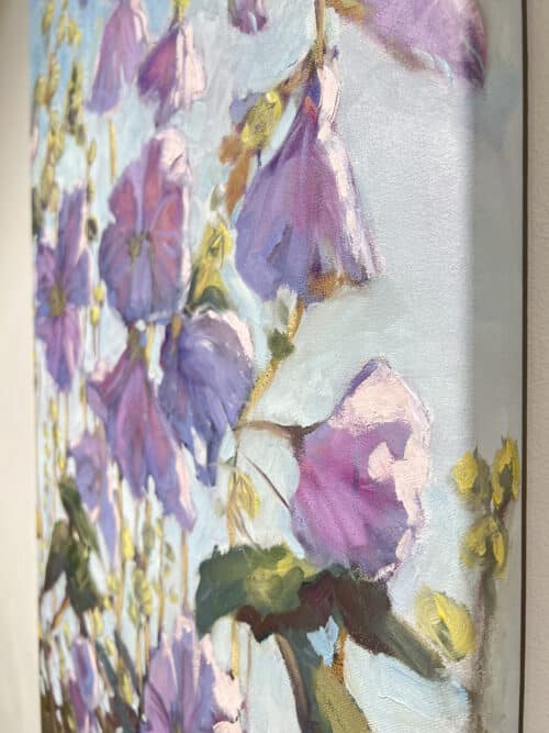 Ann Willsie Hollyhocks II 40x18 Detail 2