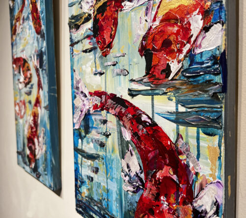 Maya Eventov Koi Pair 24x12 Detail 2