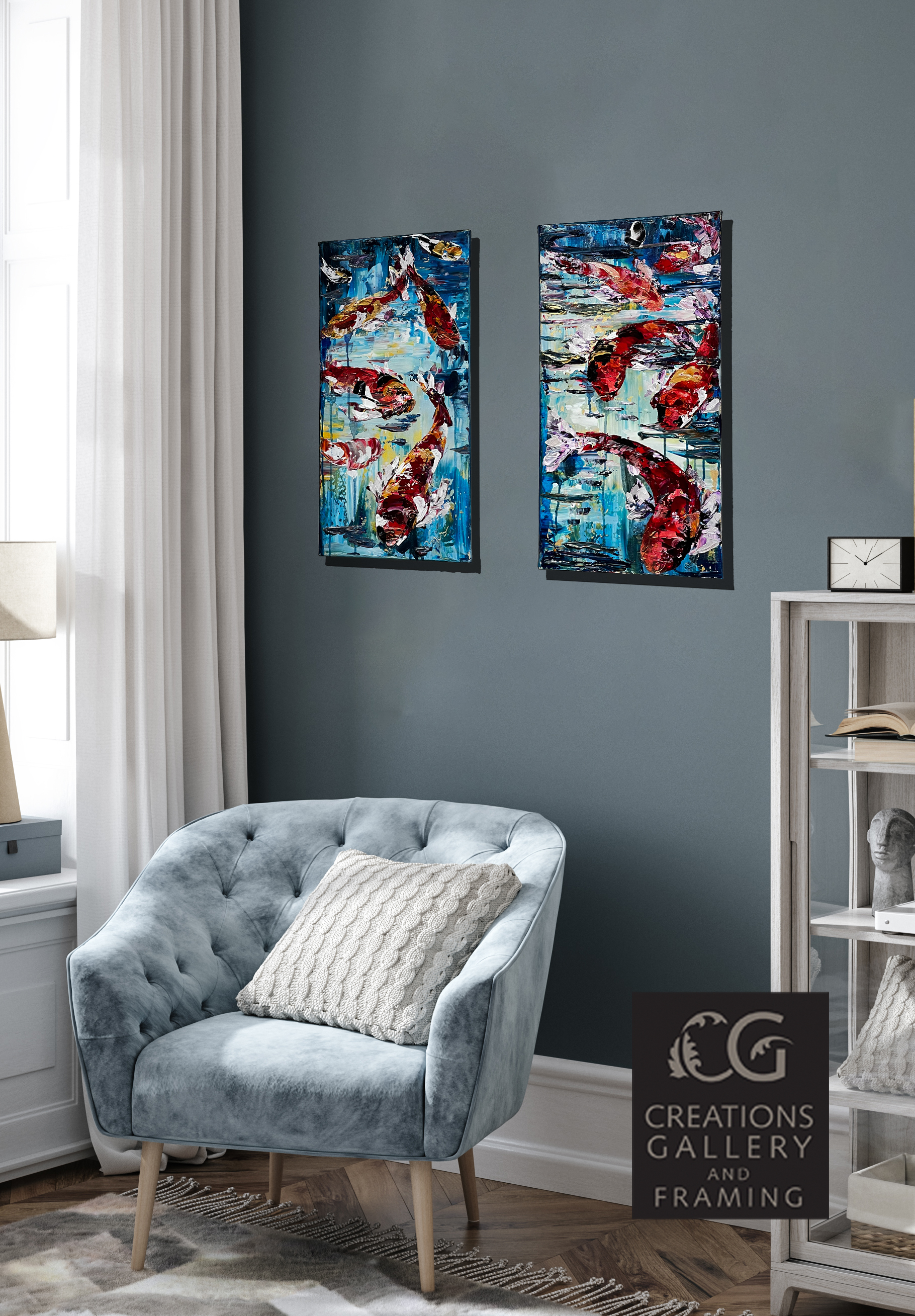 Maya Eventov Koi Pair 24x12 Room View 6858