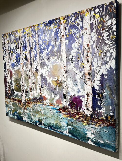 Spectrum Birch 3 – original acrylic on canvas by Maya Eventov, 40″ × 60″