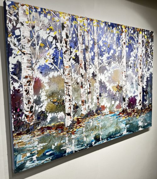 Spectrum Birch 3 – original acrylic on canvas by Maya Eventov, 40″ × 60″