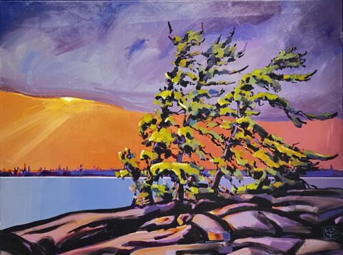 The Sky’s Gift of Sprit – original acrylic on canvas by Jerzy Werbel, 36″ × 48″