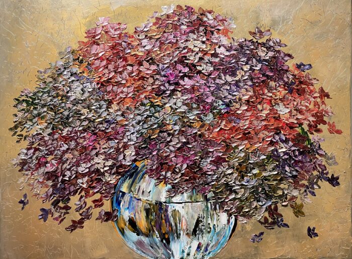 Maya Eventov Hydrangea Opulence in Gold 36x48