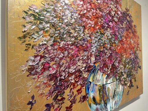 Maya Eventov Hydrangea Opulence in Gold 36x48 Detail View 2