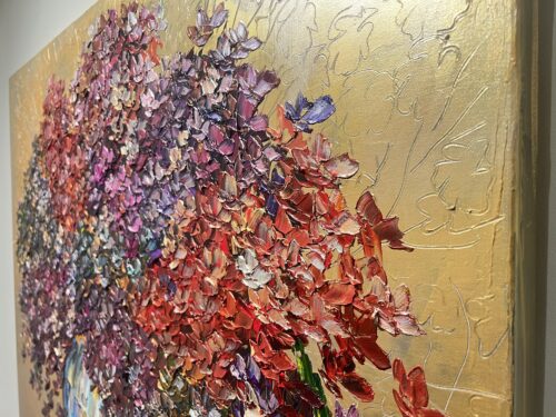 Maya Eventov Hydrangea Opulence in Gold 36x48 Detail View 4