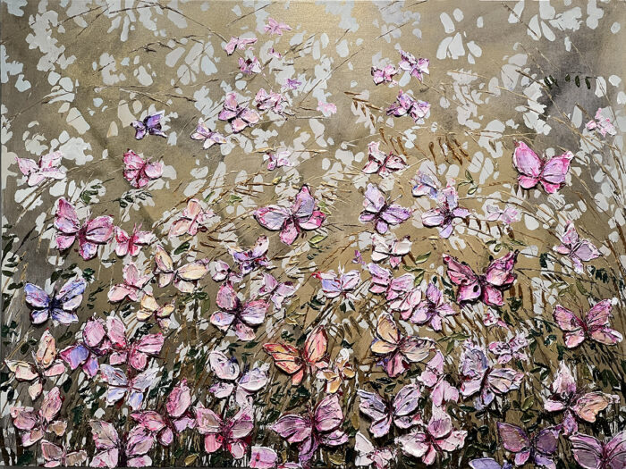 Maya Eventov Butterflies The Gilded Meadow 36x48