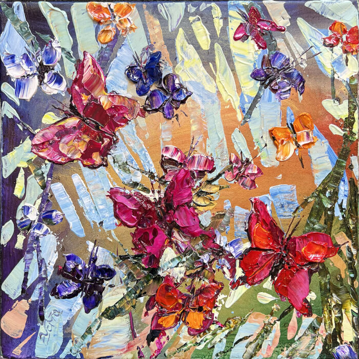 Maya Eventov Butterflies in Vivid Flight 1 16x16