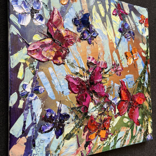 Maya Eventov Butterflies in Vivid Flight 1 16x16 Detail View 1