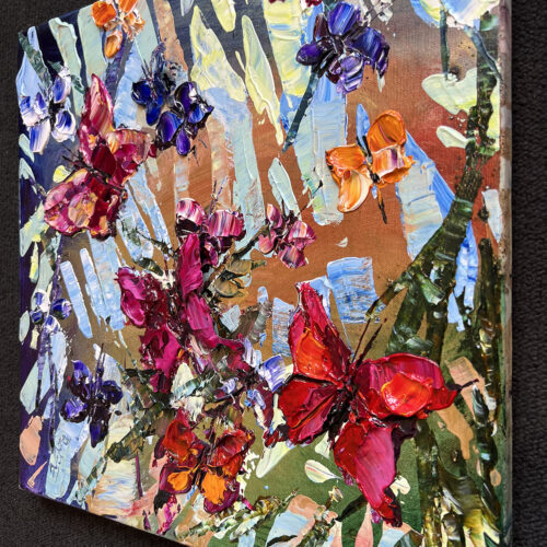 Maya Eventov Butterflies in Vivid Flight 1 16x16 Detail View 2