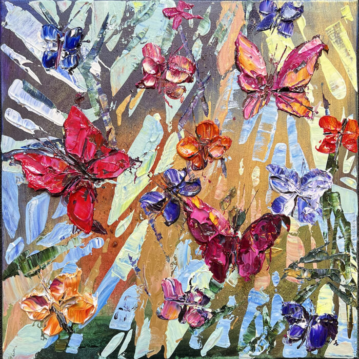Maya Eventov Butterflies in Vivid Flight 2 16x16