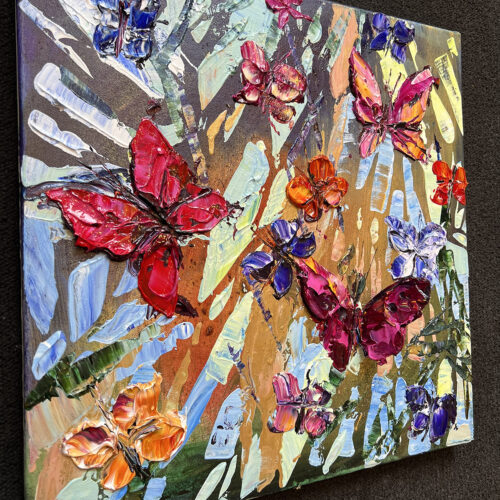 Maya Eventov Butterflies in Vivid Flight 2 16x16 Detail View 1