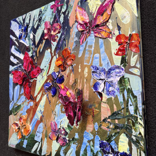 Maya Eventov Butterflies in Vivid Flight 2 16x16 Detail View 2