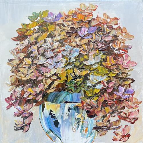 Maya Eventov Floral Hydrangea Quiet Reflection 16x16