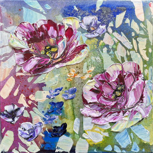 Maya Eventov Floral Spectrum Abstract 16x16