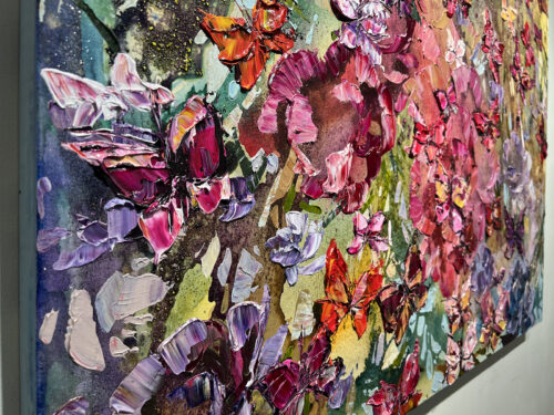 Maya Eventov Butterflies in Vivid Flight 36x48 Detailed View 3