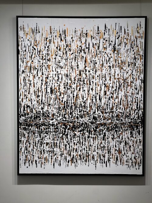 Aro Croire en moi painting hanging framed on the gallery wall