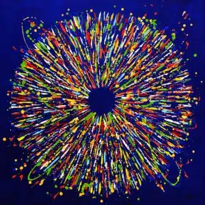 Yellow artwork by Aro