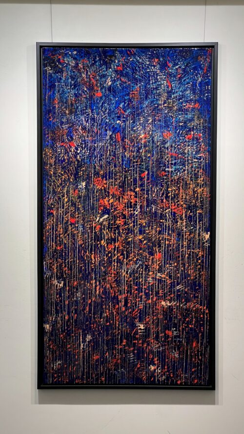 Aro Empreinte de l'esprit painting hanging framed on the gallery wall